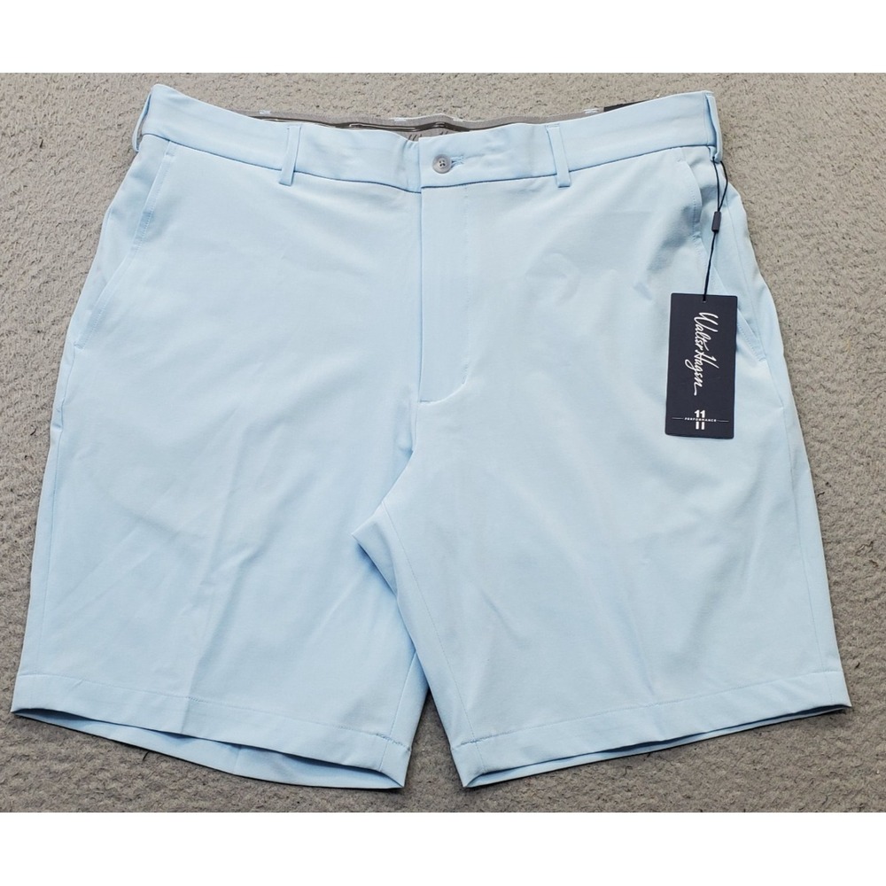 Walter Hagen P11 Golf Shorts Mens 36 Blue Performance Stretch Moisture Wicking